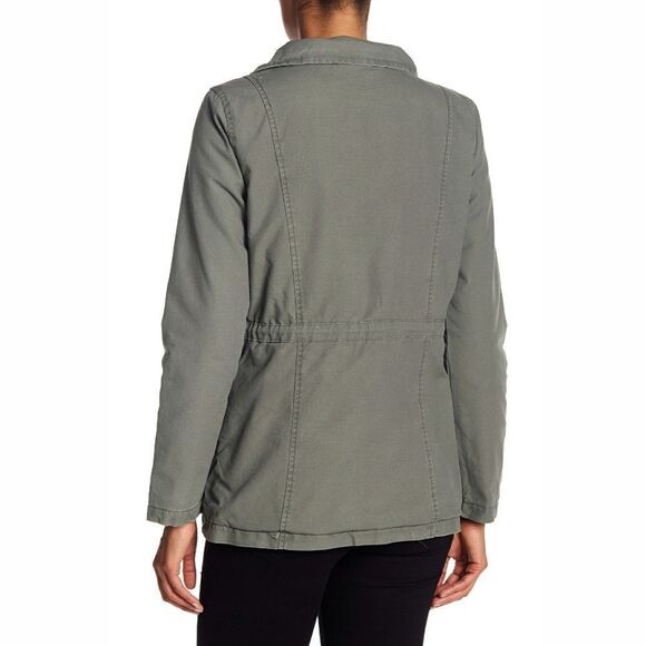 New! RACHEL RACHEL ROY Removable Faux Fur Collar Utility Jacket Green Size Small - Picture 5 of 7